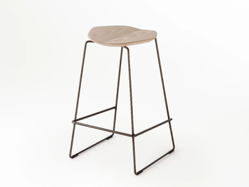 DUET - Sled base high stool with footrest by Ross Gardam - view 2